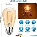 Miniatyrbild 2 av 5: LED E27 S14 2W varmvit 2700K retro glödlampa glas för utomhus ljusslingor ersättning
