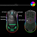 Miniatyrbillede 6 af 6: USB-kablet gamingmus RGB-gamingmus med seks justerbar DPI ergonomisk