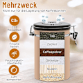 Miniatyrbild 3 av 5: Kaffebehållare, kaffeburk, aromatät, 500 g bönor, kaffeburk, lufttät, rostfritt stål