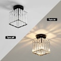 Miniatyrbilde 4 av 5: Mini krystall taklampe, moderne krystall lysekrone, LED taklampe for korridor, inngang, restaurant, bar, E27 (svart) KLB