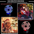 Miniatyrbillede 5 af 5: Fodbold 3D Illusion Natlampe, 7 Farver Skiftende Touch Control LED Skrivebordslampe KLB
