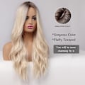 Miniatyrbild 2 av 5: 61 CM / 24 tum lång blond peruk för kvinnor, naturligt syntetiskt hår, mörkblond blond peruk, syntetisk peruk, lös vågperuk, värmebeständig