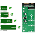 Miniatyrbilde 7 av 8: M.2 SATA-adapter 22-pin (7 + 15) SATA III NGFF M.2 SATA-basert nøkkel B/ B + M for SSD