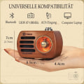 Miniatyrbilde 3 av 5: PRUNUS R-818 Retro radio i tre med Bluetooth-høyttaler, bærbar FM VHF