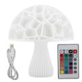 Miniatyrbillede 1 af 8: Farverig smuk RGB 3D-print svampelampe dekoration KLB