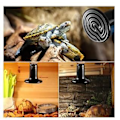 Miniatyrbillede 4 af 4: 75W varmelampe til kæledyr uden emission, varmepære til padder og udrugning af kyllinger, skildpadder, akvarium, sort, 2 stk.