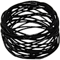 Miniatyrbillede 4 af 5: Håndlavede dekorationer Sæt med 6 sorte metalnet servietringe til bryllupper, middagsselskaber eller daglig brug (sort, 6)