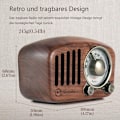 Miniatyrbillede 2 af 7: FM FM Klassisk Træ Retro Radio Lille Bærbar Radio med Bluetooth