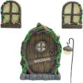 Miniatyrbillede 1 af 7: Fe-Dør Sæt, Havefeer og Elf Døre, Miniature Fe-Træ