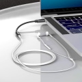 Miniatyrbilde 4 av 5: USB C til 3,5 mm lydadapter flettet type C hann til hodetelefoner svart