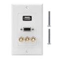 Miniatyrbild 3 av 8: USB2.0 + VGA + 3 banankontakter informationstavla väggplatta KLB