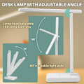 Miniatyrbillede 4 af 5: LED-skrivebordslampe med berøringskontrol til læsning, ingen flimmer, 3 farvetilstande øjenbeskyttelse, med USB-port/foldbar/genopladelig bordlampe 4000mA KLB
