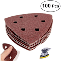 Miniatyrbillede 2 af 5: 100 stk. trekantsandpapir, 6 huller korn 40/60/80/120/240 KLB