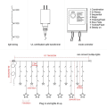Miniatyrbilde 4 av 4: 12 stjerners stjernelys for vindusgardin med 8 blinkende moduser for jul, bryllup, fest, hjem, uteplass, plen, varmt hvitt (138 LED-stjerne)