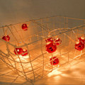 Miniatyrbild 3 av 8: 1,5 m 10 LED röda metallklockor LED ljusslinga dekorationsljus KLB