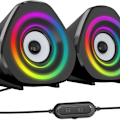 Miniatyrbillede 1 af 6: Computerhøjttalere Desktop PC Laptop Højttalere RGB Mini Gaming