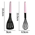 Miniatyrbillede 2 af 5: Pink nylon spartel, non-stick pande, speciel madlavning sigte, stegespatel + piskeris KLB
