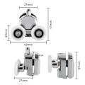 Miniatyrbilde 2 av 5: Set med 8 dusjdørruller, 23 MM skyvedørruller for dusjdør, dusjdørruller, 4 øvre og 4 nedre sølv KLB