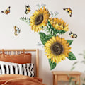 Miniatyrbild 5 av 5: Solrosväxt Blomma Fjäril Väggdekal Sovrum Heminredning