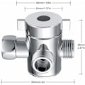 Miniatyrbillede 4 af 5: 3-vejs bruseafgreningsventil G1/2in multifunktionsvandseparatoradapter brusetilbehør brusehoved udskiftningsdel til badeværelse KLB