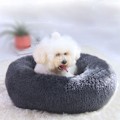 Miniatyrbillede 6 af 6: Hunde- og katteseng, rund, blød plys, seng til kæledyr, donut-hundepude KLB