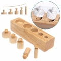 Miniatyrbillede 3 af 5: Pixnor pædagogisk trælegetøj Montessori cylinder stik tidlig udvikling