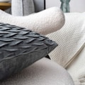 Miniatyrbillede 4 af 5: Fløjls pudebetræk 45x45cm til stue sofa, sæt med 2 ensfarvede firkantede pudebetræk soveværelse dekoration, grå KLB