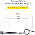 Miniatyrbild 5 av 8: 3-i-1 laddningskabel, [3A/1M/2st] flexibel universell USB-kabel, med iP C-typ KLB