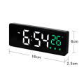 Miniatyrbild 7 av 7: Röstaktiverad LED-ljudlös, datumtemperaturdisplay, elektronisk klocka (svart).