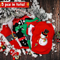Miniatyrbillede 6 af 7: Pakke med 5 Julehunde T-shirts - Bløde Kostumer - Vinter - XS KLB