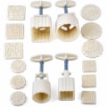 Miniatyrbilde 4 av 8: Månekakeform DIY Baking 4 sett 12 stykker runde og firkantede former