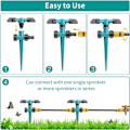Miniatyrbillede 6 af 7: Pakke med 2 havesprinklere, automatisk plænesprinkler 360 grader