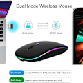 Miniatyrbillede 2 af 6: Mus LED Trådløs Mus Genopladelig 2.4G Lydløs Bluetooth 5.1 Bærbar USB KLB