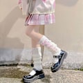 Miniatyrbild 3 av 5: Pentagram Asymmetrisk Sockliner Strickstreifen Y2K Style Wide Style 2 KLB