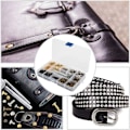 Miniatyrbild 6 av 7: 360 st kapslar nitar 4 färger metall nitar set fixering KLB