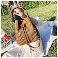 Miniatyrbilde 5 av 5: Sommer Rattan Handlepose Stor Kapasitet Strand Tre Handlepose