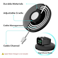 Miniatyrbild 7 av 8: Apple Watch Laddningsstation Pop-up Kabelhantering Stativ Svart