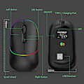 Miniatyrbillede 6 af 8: LED trådløs mus, genopladelig lydløs RGB-belysning computer