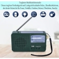 Miniatyrbild 4 av 5: Bärbar nödradio Solradio Vevar AM FM-radio med LED-ficklampa USB-port