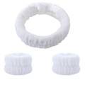 Miniatyrbillede 1 af 3: 3 stk. ansigtsvask pandebånd og armbånd sæt ansigts spa pandebånd makeup pandebånd elastisk ansigts pandebånd ansigtsvask pandebånd til hudpleje (hvid)