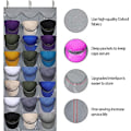 Miniatyrbild 3 av 5: 24 Djupa Fickhatthylla - Hat Organizer - Hatthållare för Basebollkepsar, Synlig Hatthållare - Basebollkepshylla för Väggdörr med 3 Krokar