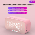 Pikkukuva 5 / 5: Langaton Bluetooth-kaiutin Peilikello Mini Herätyskello Pinkki