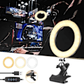 Miniatyrbilde 2 av 5: Ringlys for bærbar PC, videokonferanselys med telefonstativ og klips