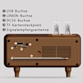 Miniatyrbillede 6 af 8: Retro radio med Bluetooth, FM AM SW køkkenradio retro batteriradio bærbar