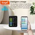 Miniatyrbillede 3 af 6: Tuya WiFi 6 i 1 CO2-kuldioxiddetektor CO2-måler CH2O TVOC GAS KLB