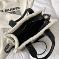 Miniatyrbilde 4 av 6: Tote bag for kvinner, PU skinn tote bag med svart KLB