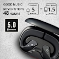 Miniatyrbillede 2 af 6: Open-Ear-hovedtelefoner - Trådløse hovedtelefoner med mikrofon til iPhone og sort