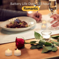Miniatyrbilde 2 av 5: Flammeløse LED-lys, 24 flimrende LED-tealights, varmt hvitt spotlight