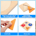 Miniatyrbillede 6 af 8: Stykke Geometrisk Puslespil Bræt Montessori Flere Form Puslespil Knap KLB