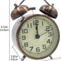 Miniatyrbild 3 av 6: Tyst retro analog väckarklocka för sängbordet, tickar inte KLB